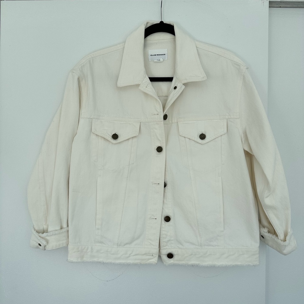 Club Monaco Ivory Denim Jacket